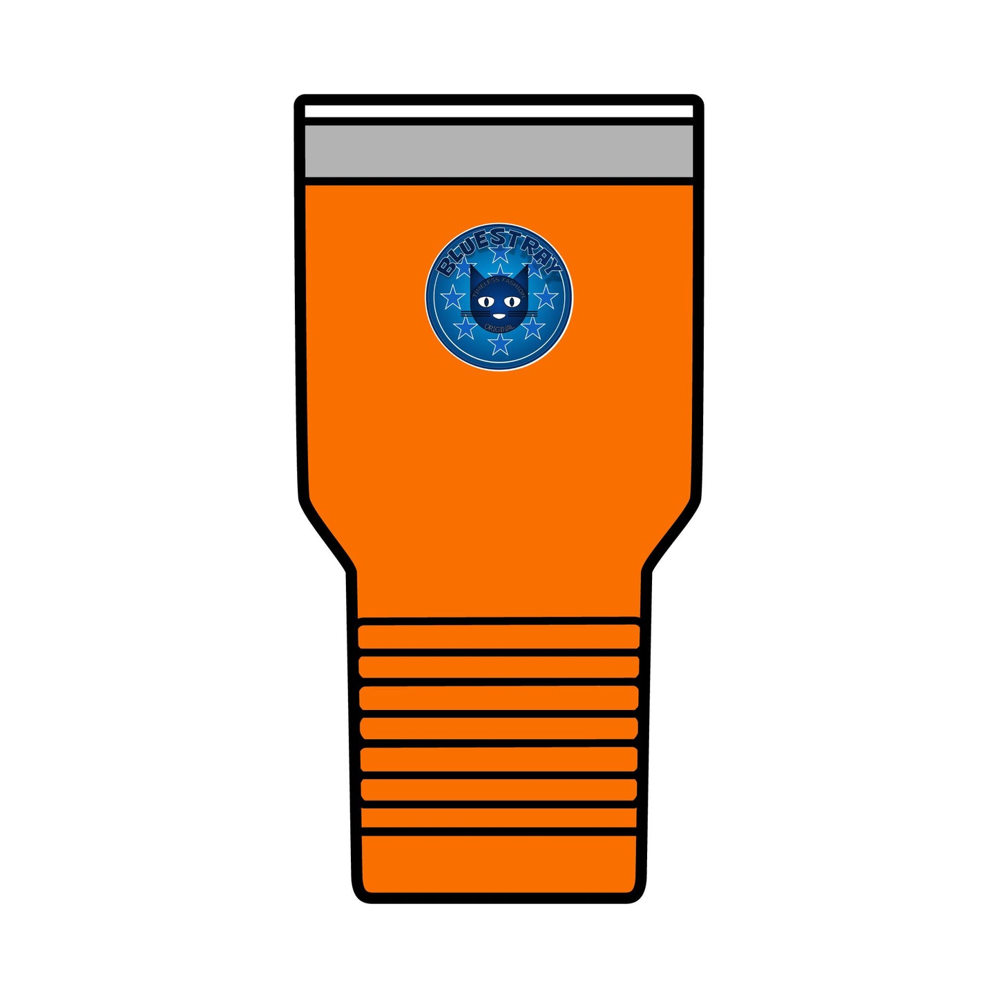 30oz Insulated Tumbler — Coral Drink Cup with Bluestray Cat Sticker