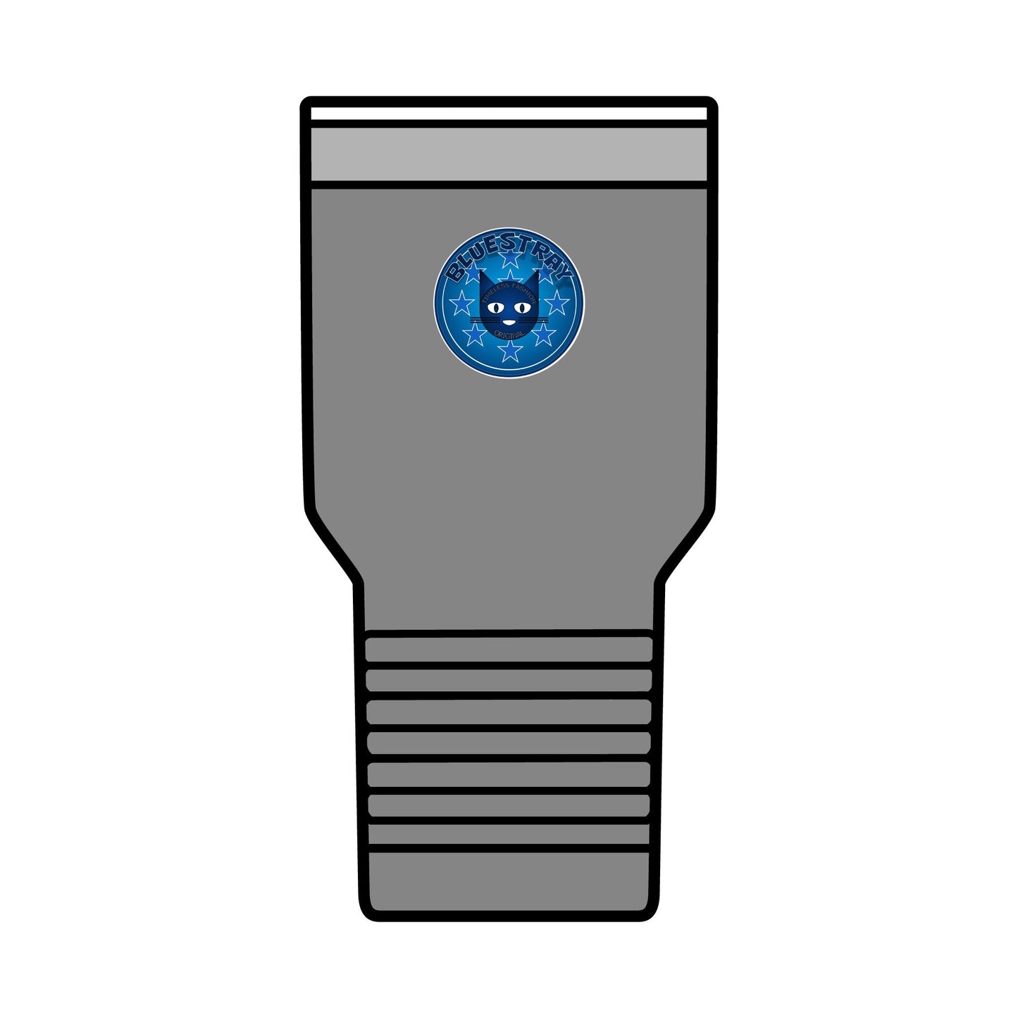 30oz Insulated Tumbler — Coral Drink Cup with Bluestray Cat Sticker