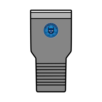 30oz Insulated Tumbler — Coral Drink Cup with Bluestray Cat Sticker