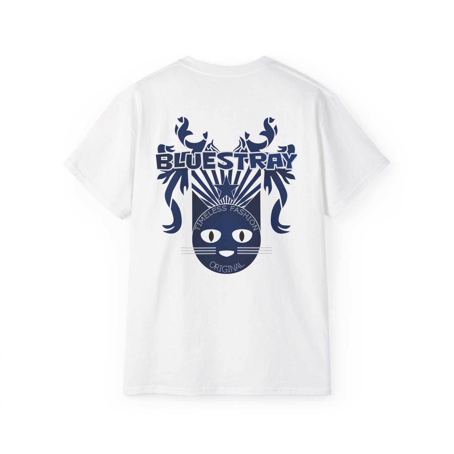 Bluestray Cat Graphic Tee — Retro Nautical Cat Design