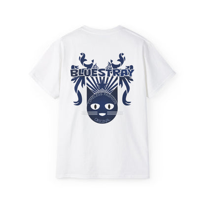 Bluestray Cat Graphic Tee — Retro Nautical Cat Design
