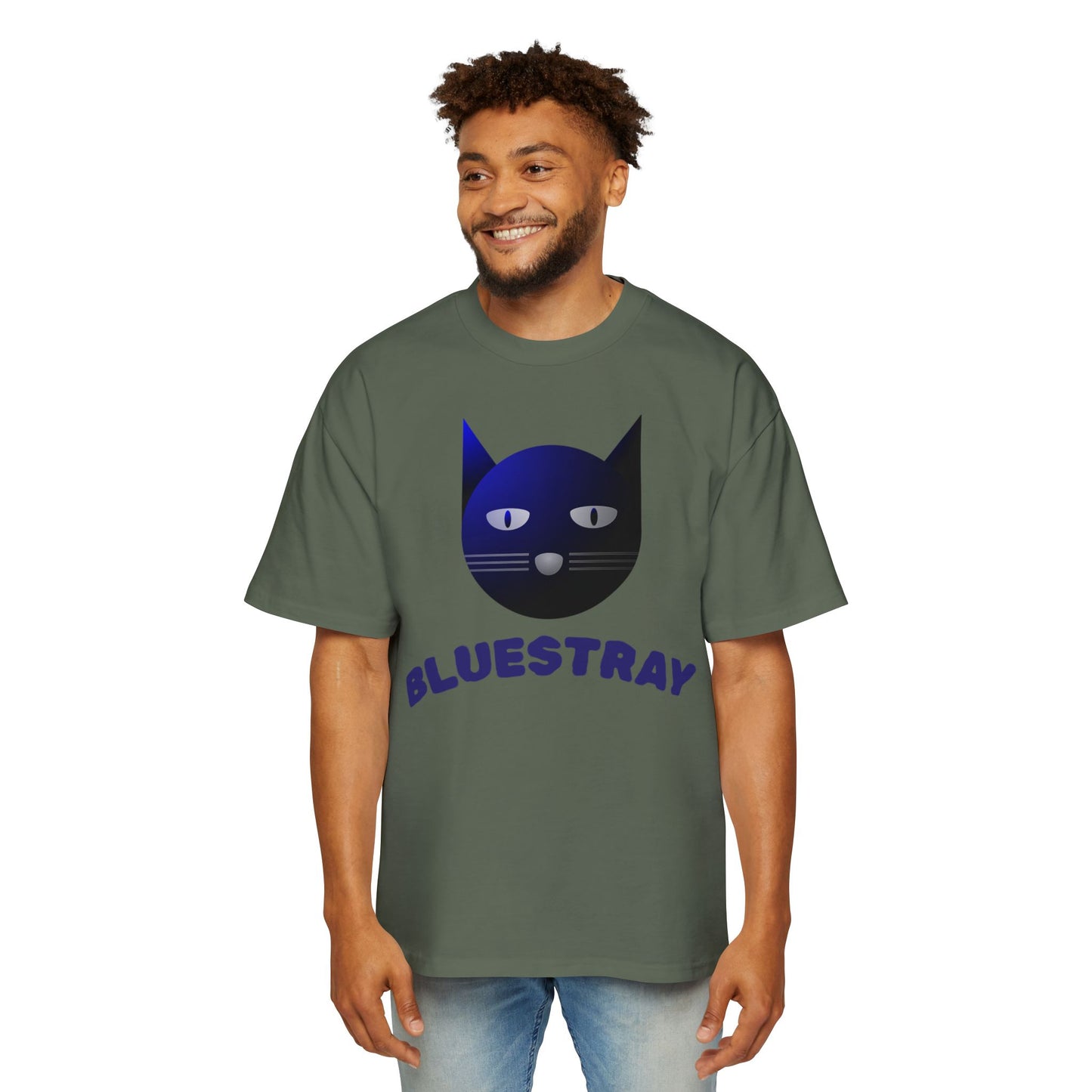 Bluestray Cat Tee — Graphic Men's Oversized T-Shirt