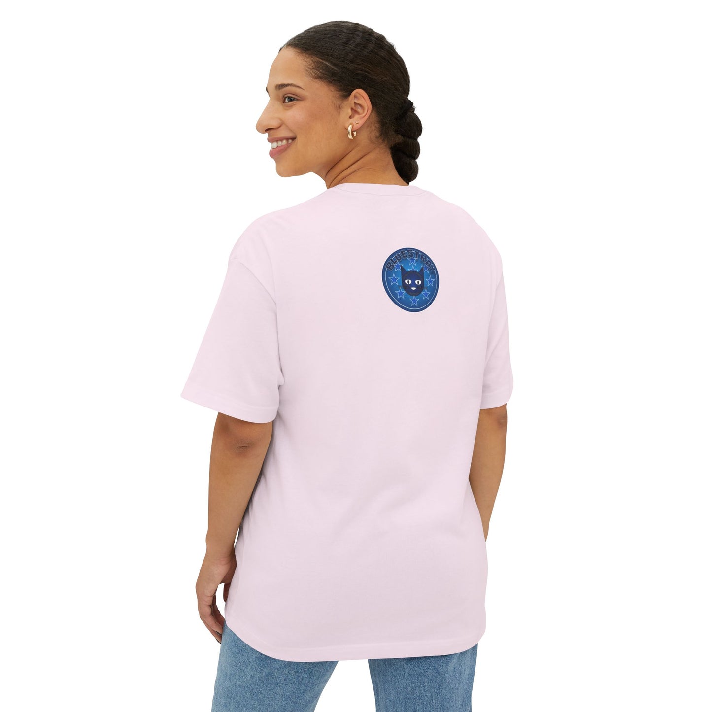 Blue Cat Stars Tee — "Bluestray" Graphic T-Shirt