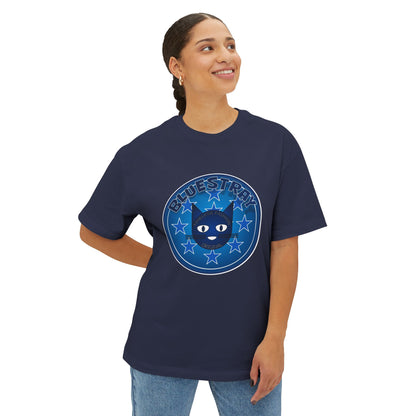 Blue Cat Stars Tee — "Bluestray" Graphic T-Shirt