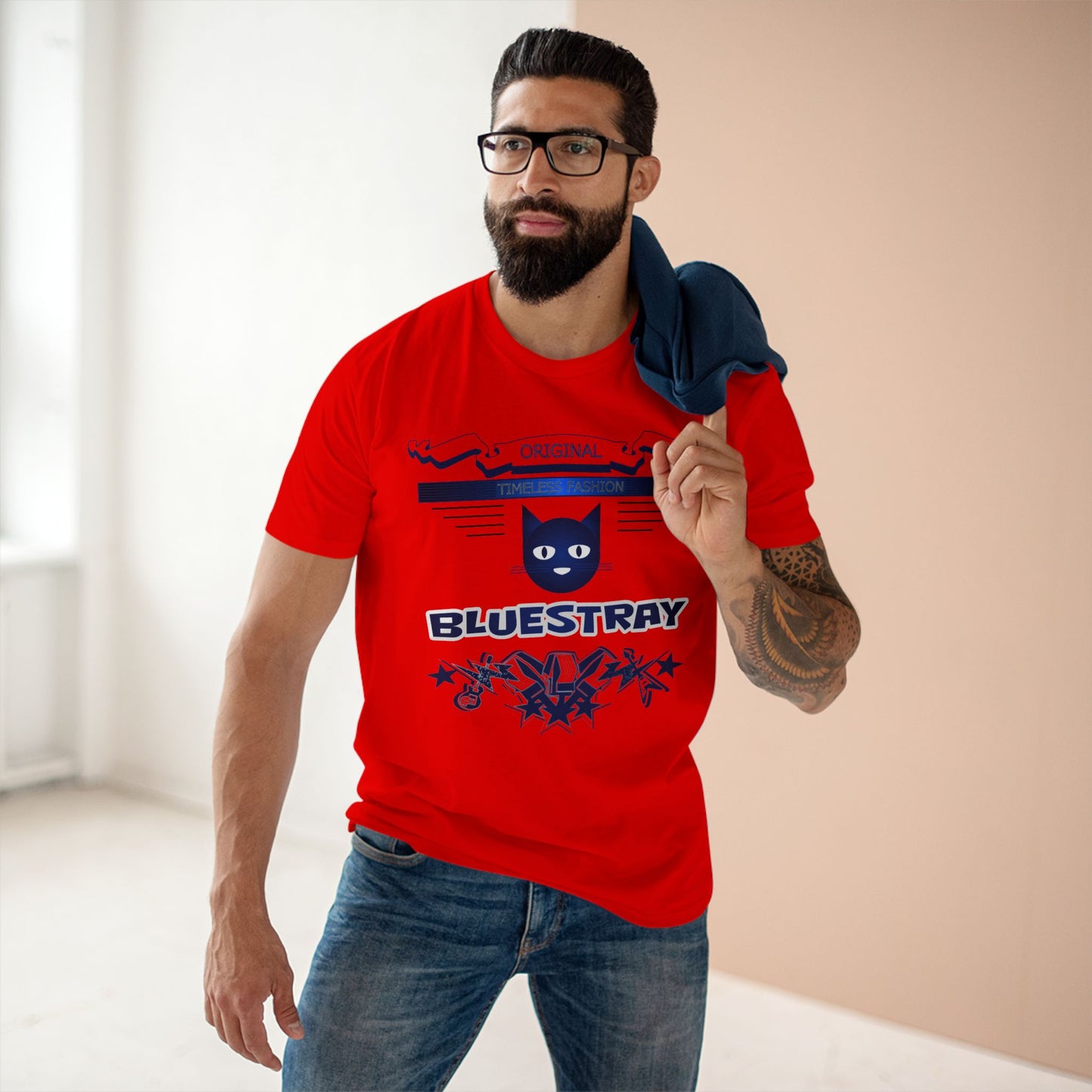 Bluestray Graphic Tee — Retro Cat Logo T-Shirt