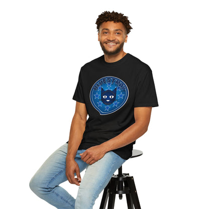 Bluestray Cat Graphic T-Shirt — Retro Star Emblem Tee