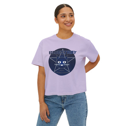 Bluestray Cat Graphic Tee — Women's Boxy Casual Top