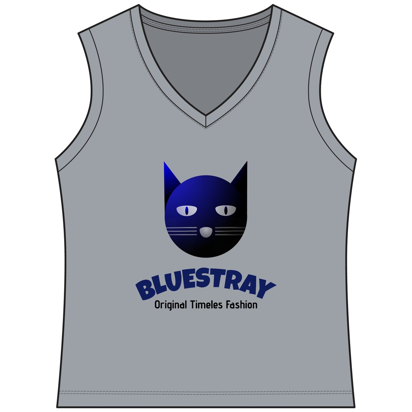 Bluestray Cat V-Neck Tank — Women's Sleeveless Graphic Tee