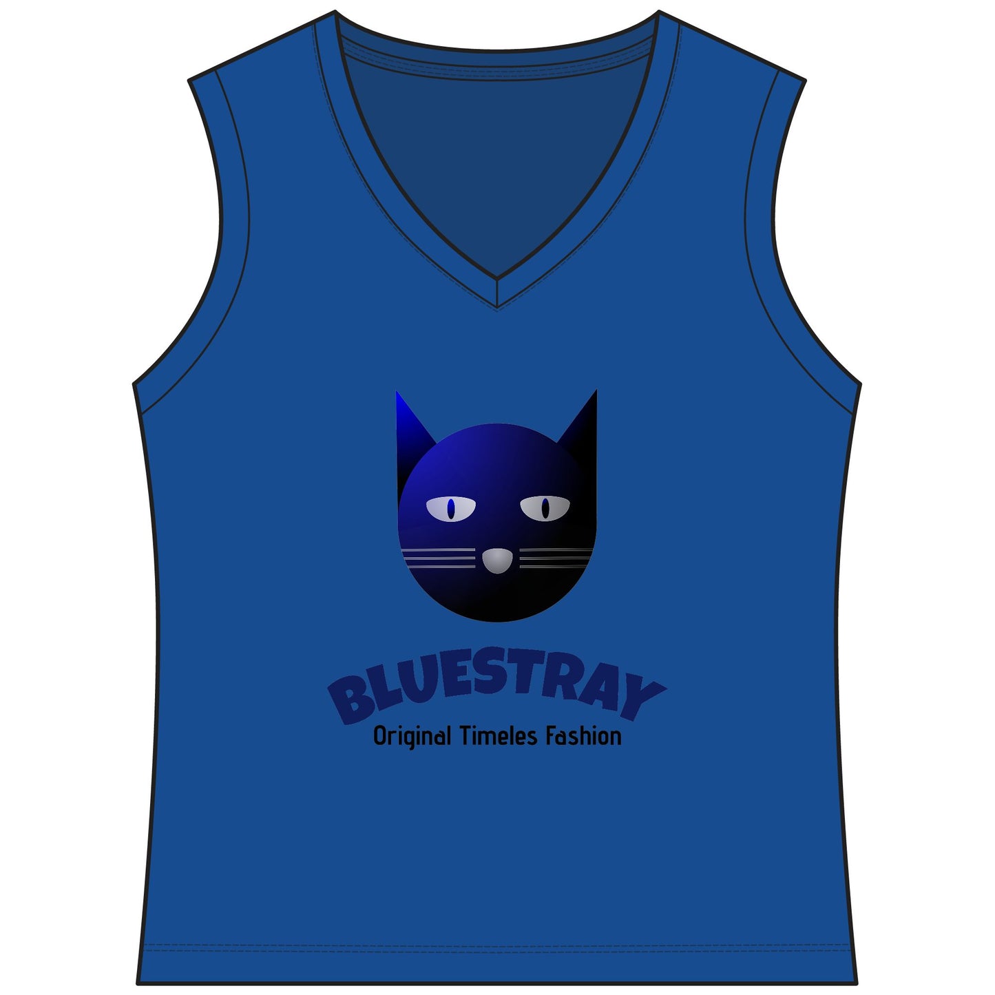 Bluestray Cat V-Neck Tank — Women's Sleeveless Graphic Tee