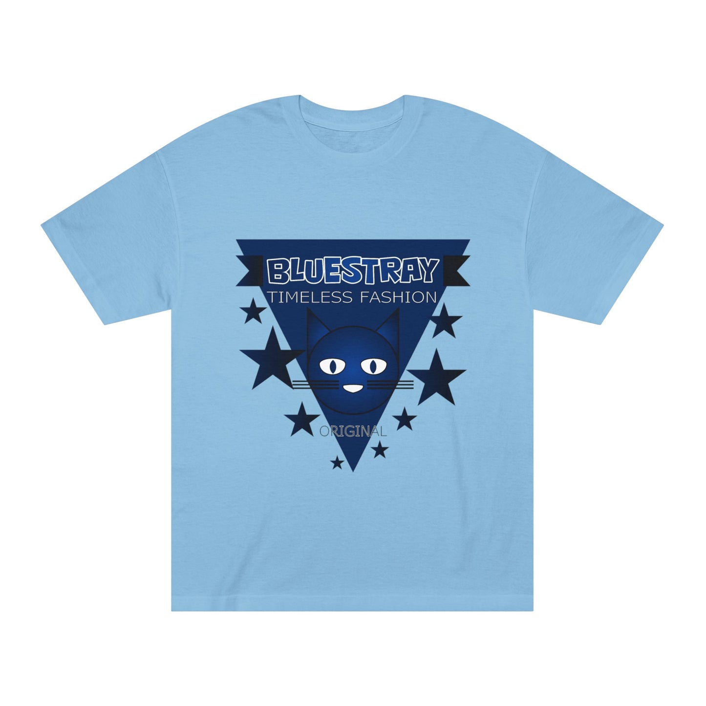Bluestray Timeless Fashion Tee — Vintage Cat Triangle Logo T‑Shirt