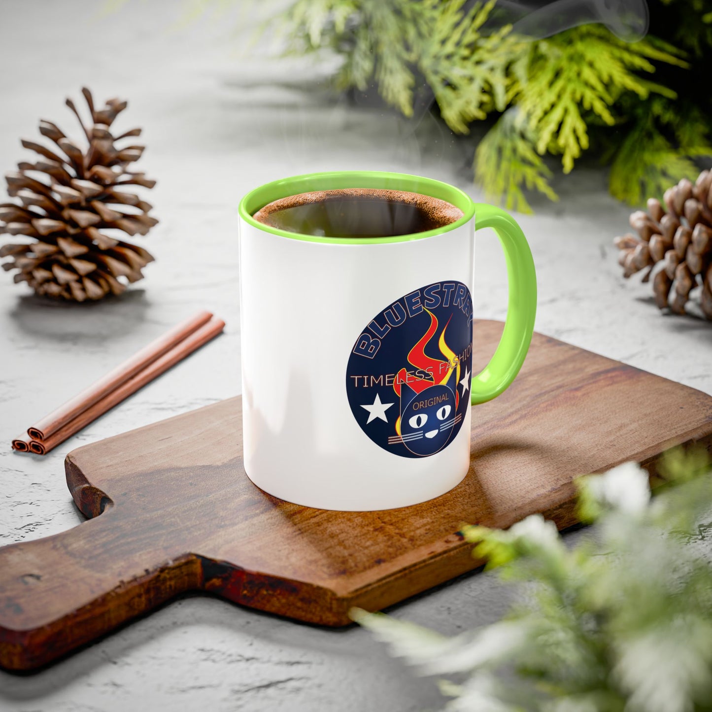 Bluestray Cat Logo Mug — Colorful 11oz/15oz Ceramic Coffee Cup
