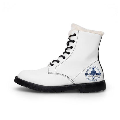 Men's Fur-Lined Leather Boots — Insulated Winter Work Boots with Bluestray Logo