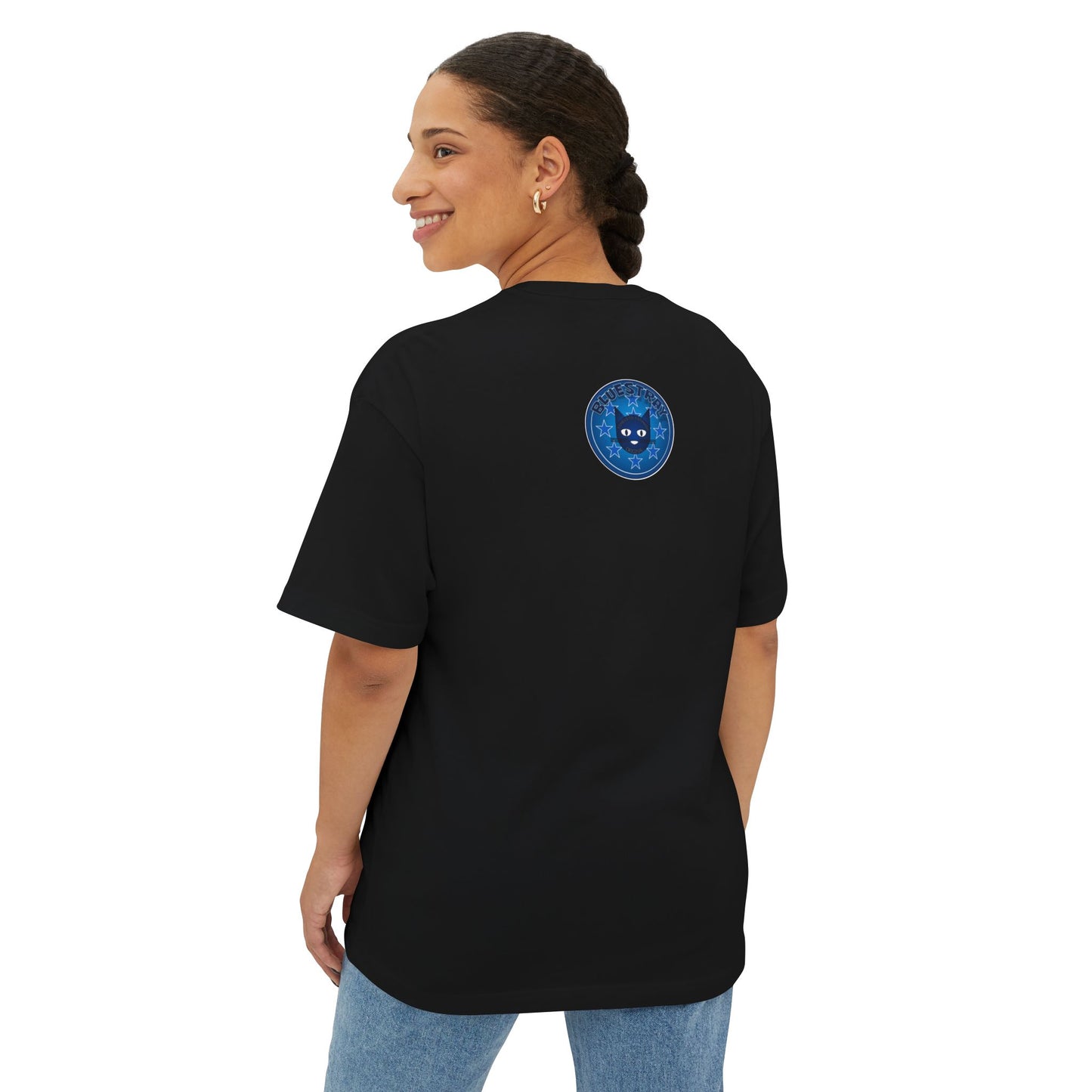 Blue Cat Stars Tee — "Bluestray" Graphic T-Shirt