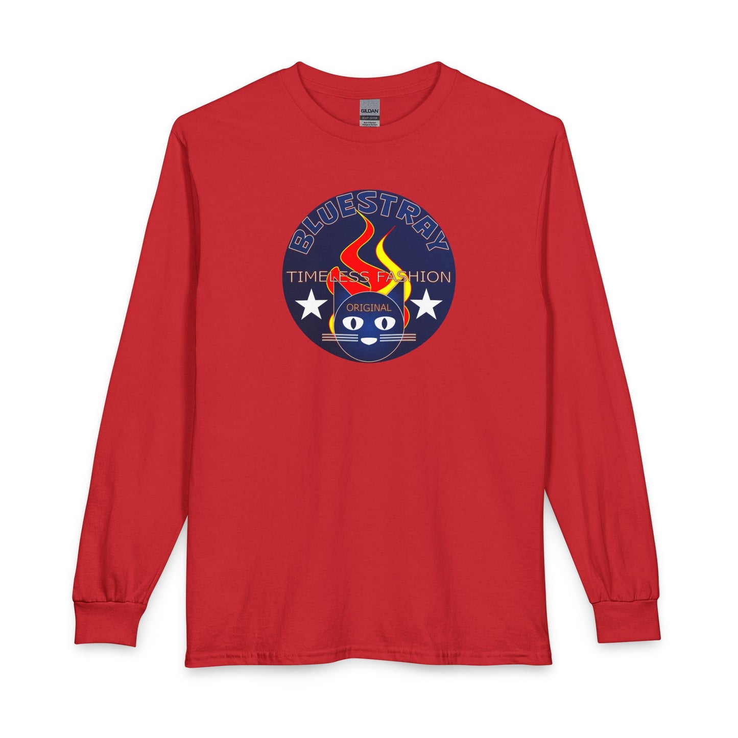 Equestrian Bluestray Time & Fashion Long Sleeve Tee — Flame Horse Logo
