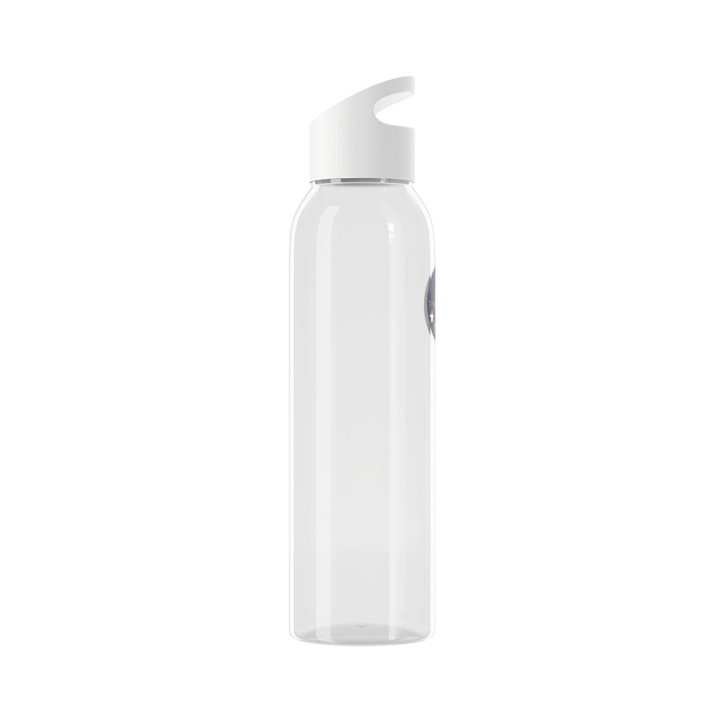 Bluestray Logo Water Bottle — Clear Reusable Bottle with Star & Flame Emblem