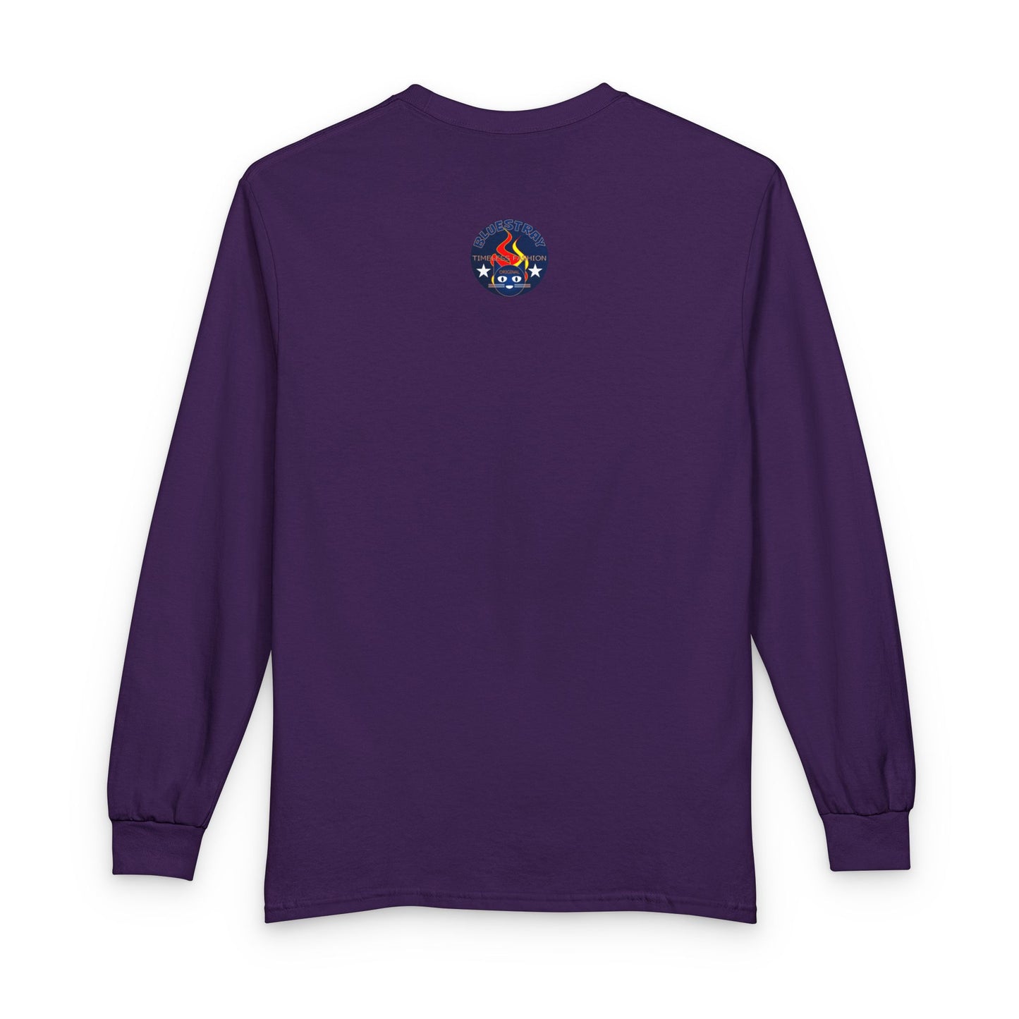 Equestrian Bluestray Time & Fashion Long Sleeve Tee — Flame Horse Logo