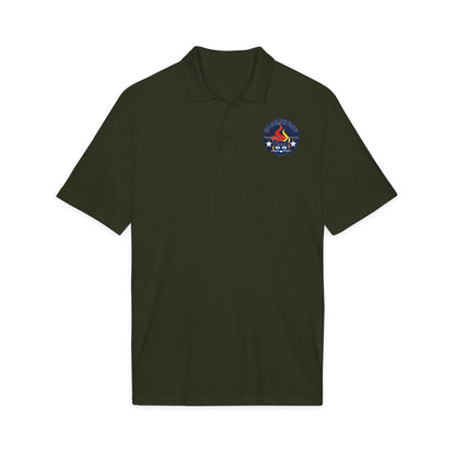 Embroidered Firefighter Patch Polo — Men’s Bluestray Performance Work Shirt
