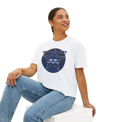 Bluestray Cat Graphic Tee — Women's Boxy Casual Top