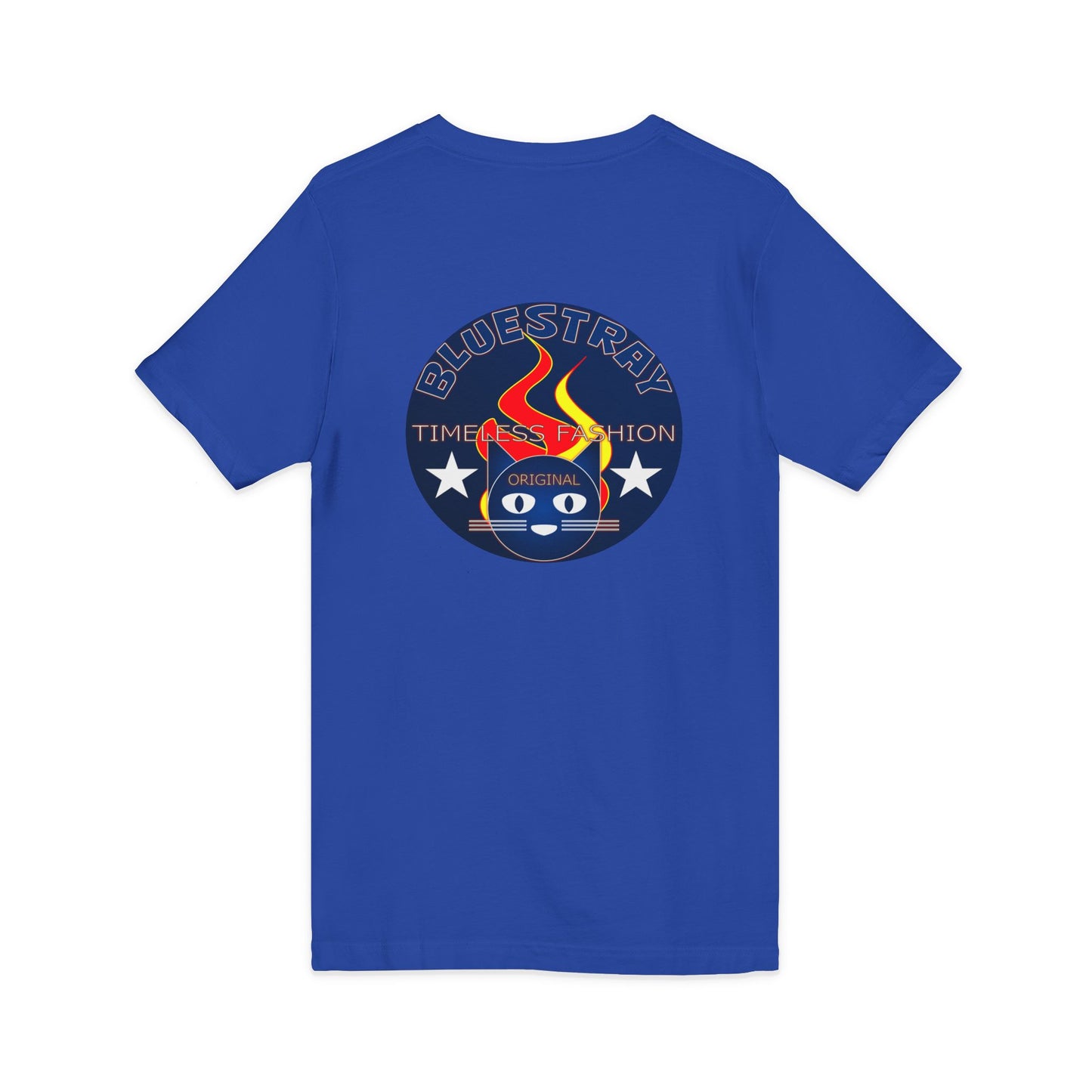 Time Station Equestrian Bluestray Cat V-Neck Tee