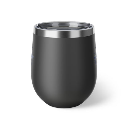 12oz Insulated Copper Tumbler — Vacuum Wine Cup with Leak-Resistant Lid (Bluestray Logo)