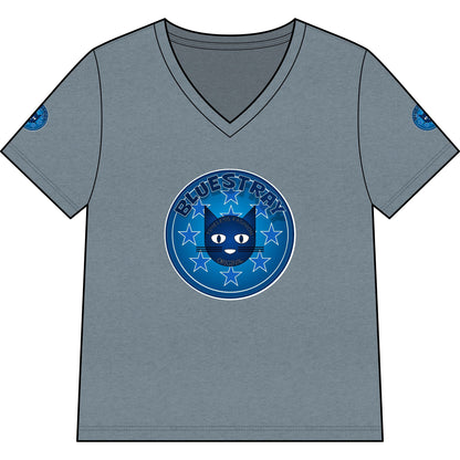 Bluestray Cat V-Neck Tee — Women's Graphic Cat Shirt