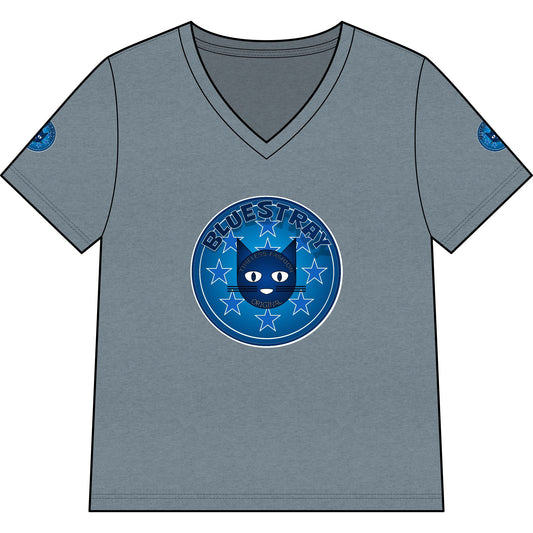 Bluestray Cat V-Neck Tee — Women's Graphic Cat Shirt
