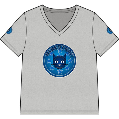 Bluestray Cat V-Neck Tee — Women's Graphic Cat Shirt