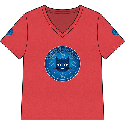 Bluestray Cat V-Neck Tee — Women's Graphic Cat Shirt