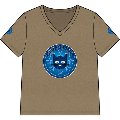 Bluestray Cat V-Neck Tee — Women's Graphic Cat Shirt