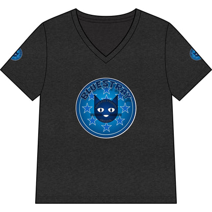 Bluestray Cat V-Neck Tee — Women's Graphic Cat Shirt