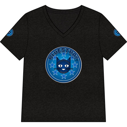 Bluestray Cat V-Neck Tee — Women's Graphic Cat Shirt