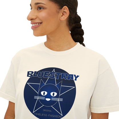Bluestray Cat Graphic Tee — Women's Boxy Casual Top