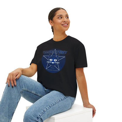 Bluestray Cat Graphic Tee — Women's Boxy Casual Top