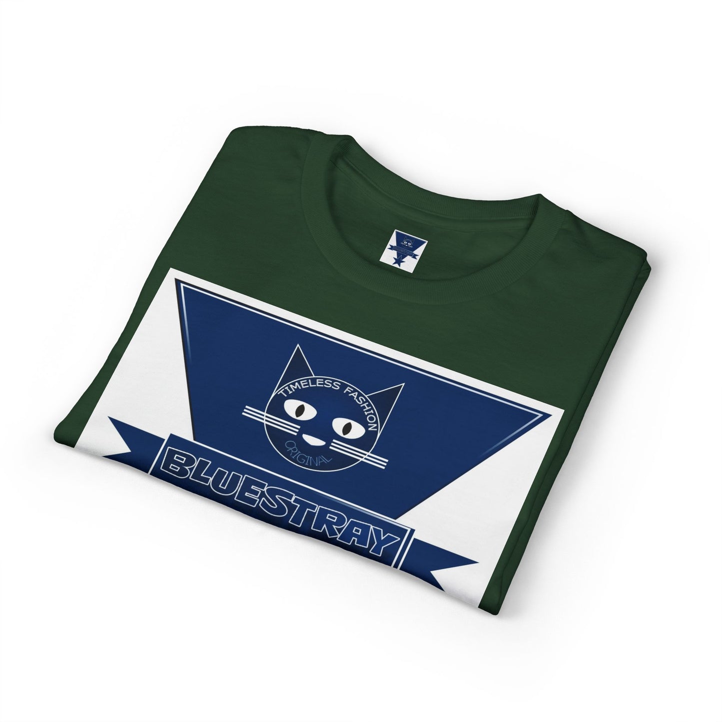 Bluestray Cat Graphic T-Shirt — Retro Star Logo Tee