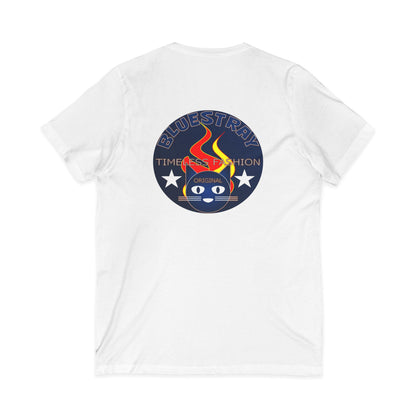 Time Station Equestrian Bluestray Cat V-Neck Tee