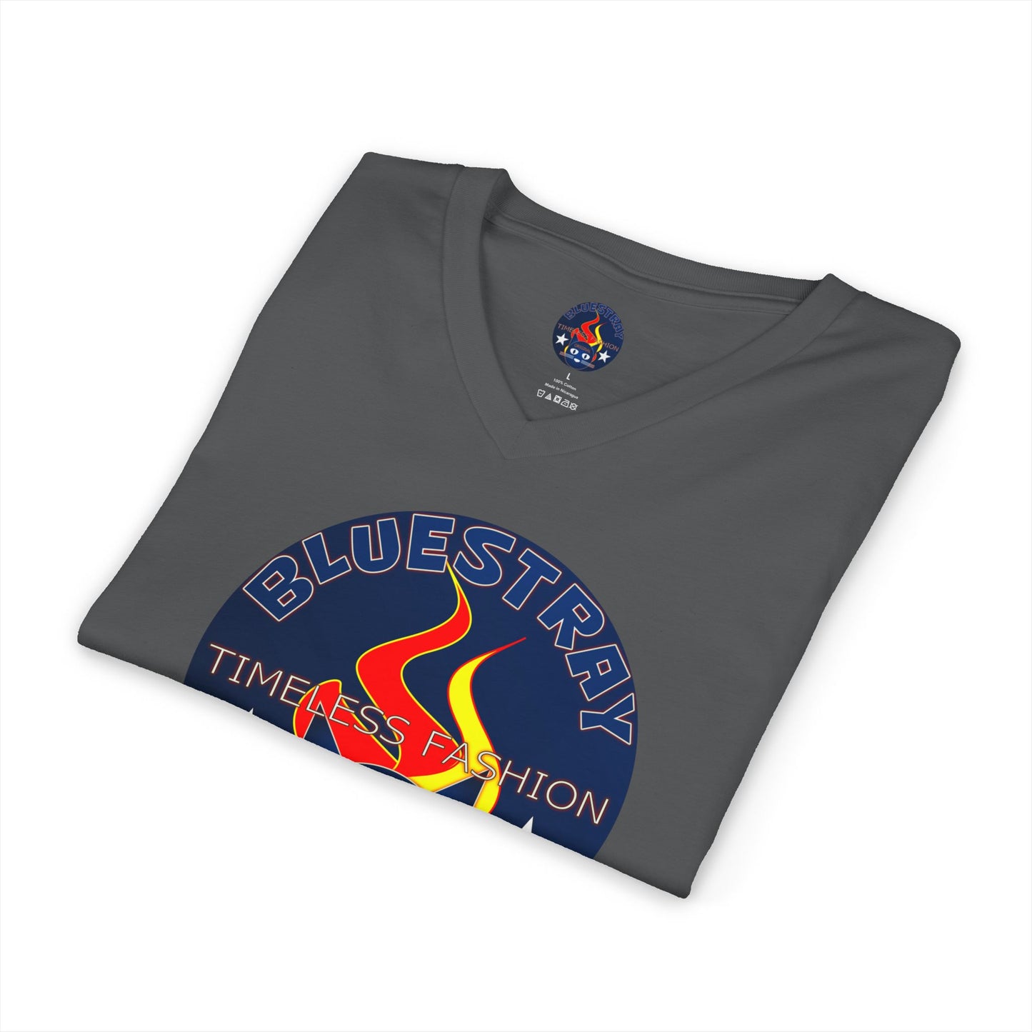 Time Station Equestrian Bluestray Cat V-Neck Tee