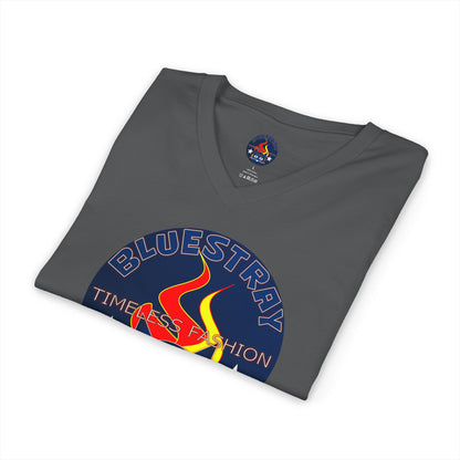 Time Station Equestrian Bluestray Cat V-Neck Tee