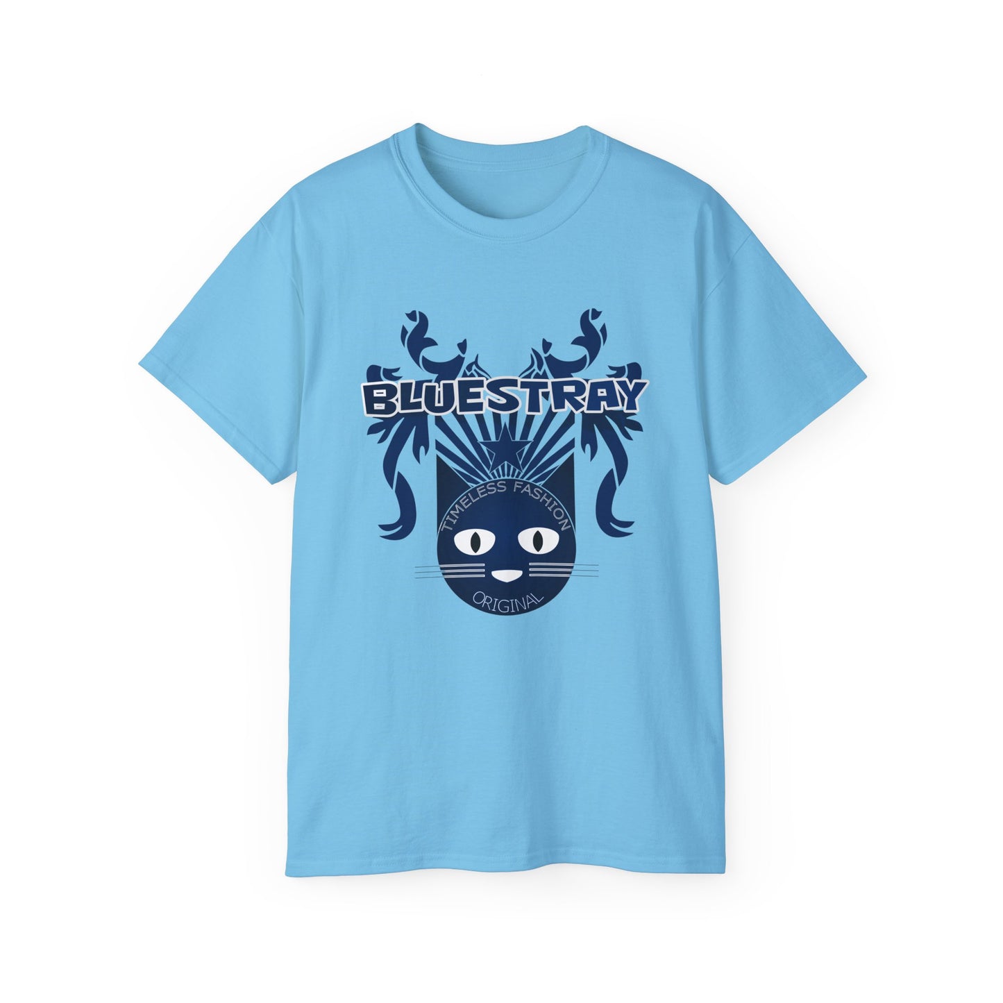 Bluestray Cat Graphic Tee — Retro Nautical Cat Design