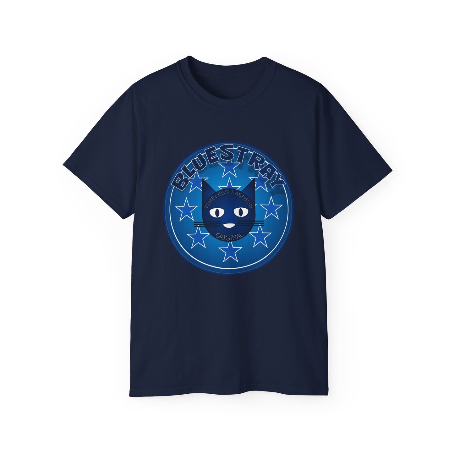 Bluestray Cat T‑Shirt — Blue Star Graphic Tee