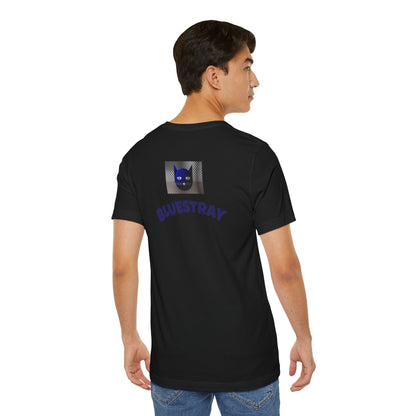 Bluestray Cat Graphic T-Shirt — Retro Blue Cat Logo Tee