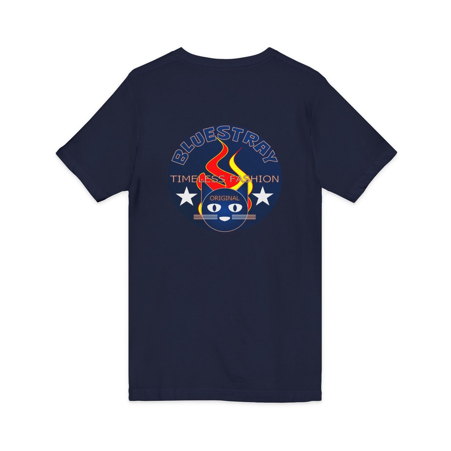 Time Station Equestrian Bluestray Cat V-Neck Tee