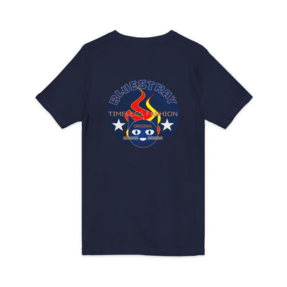 Time Station Equestrian Bluestray Cat V-Neck Tee
