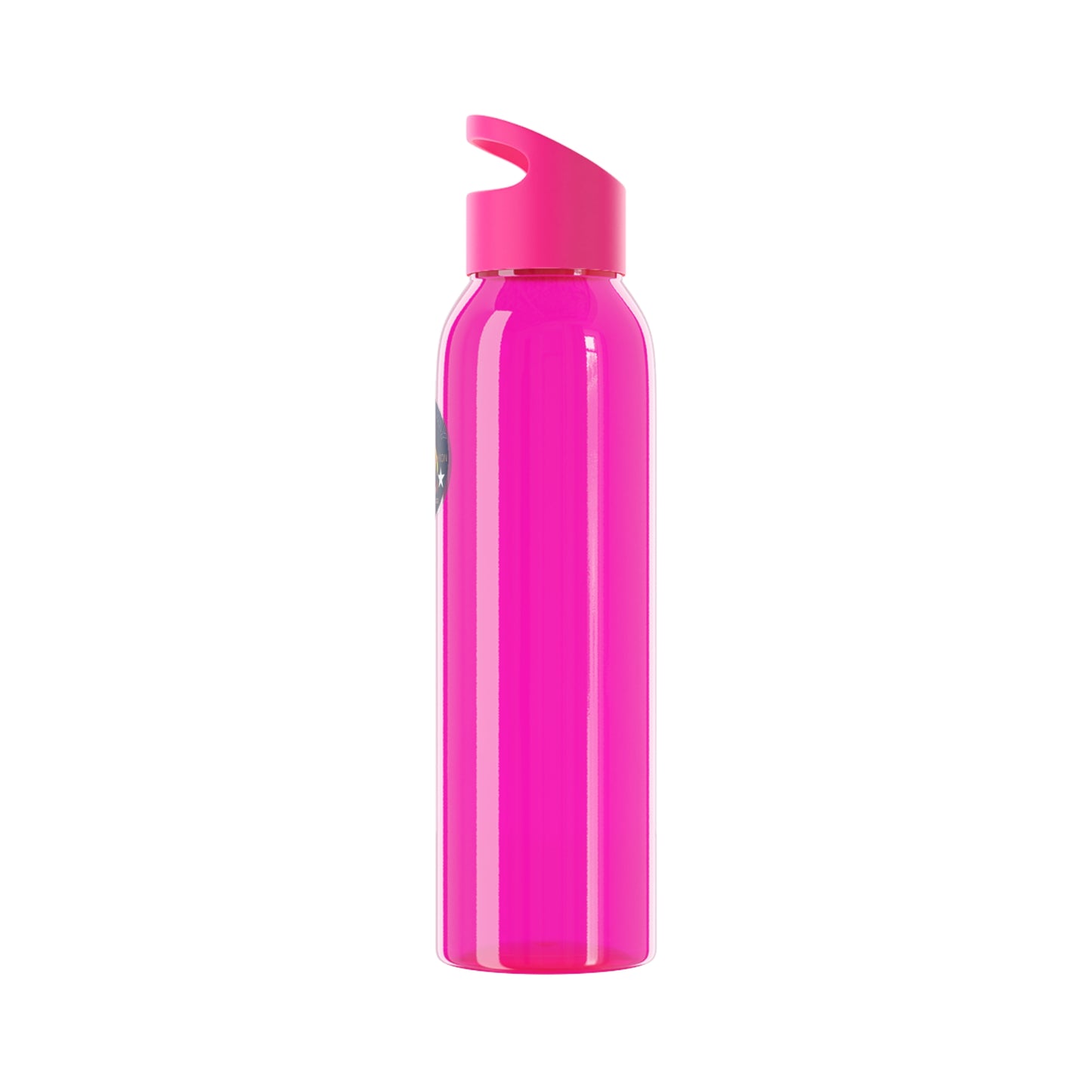 Bluestray Logo Water Bottle — Clear Reusable Bottle with Star & Flame Emblem