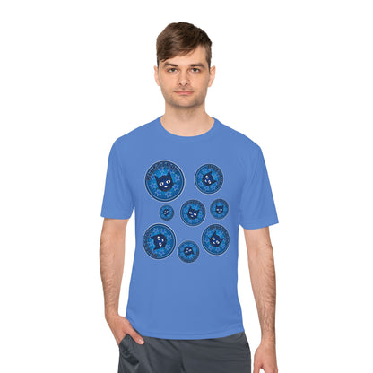 Blue Cat Galaxy Tee — "Bluestray" Graphic Moisture-Wicking Shirt