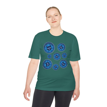 Blue Cat Galaxy Tee — "Bluestray" Graphic Moisture-Wicking Shirt
