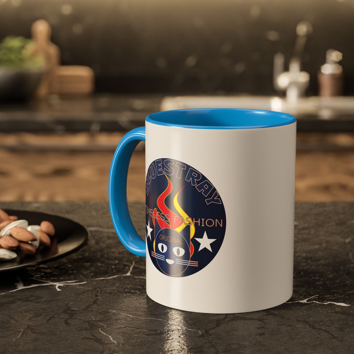 Bluestray Cat Logo Mug — Colorful 11oz/15oz Ceramic Coffee Cup