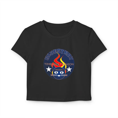 Women’s Baby Tee — Bluestray Flame Cat Logo Crop Top