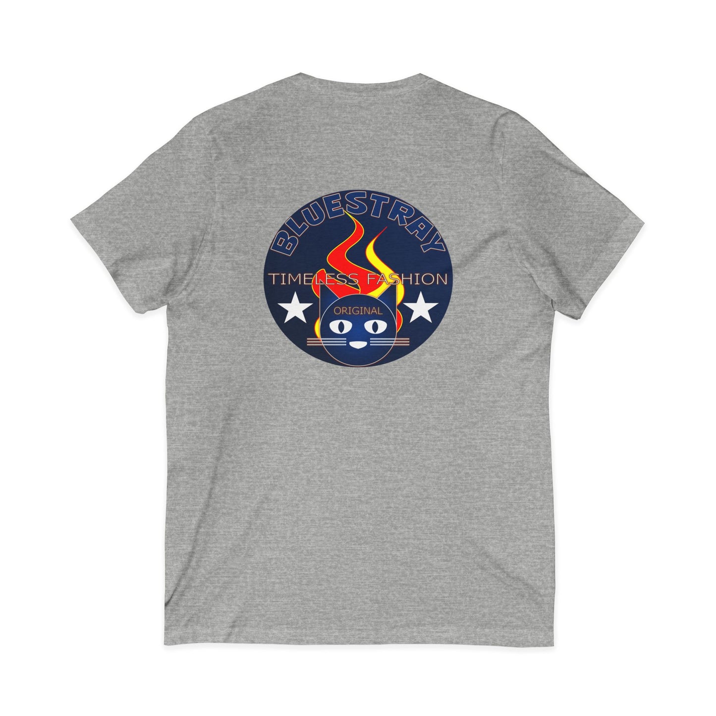 Time Station Equestrian Bluestray Cat V-Neck Tee