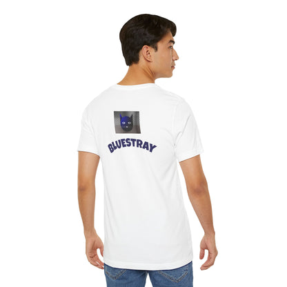 Bluestray Cat Graphic T-Shirt — Retro Blue Cat Logo Tee