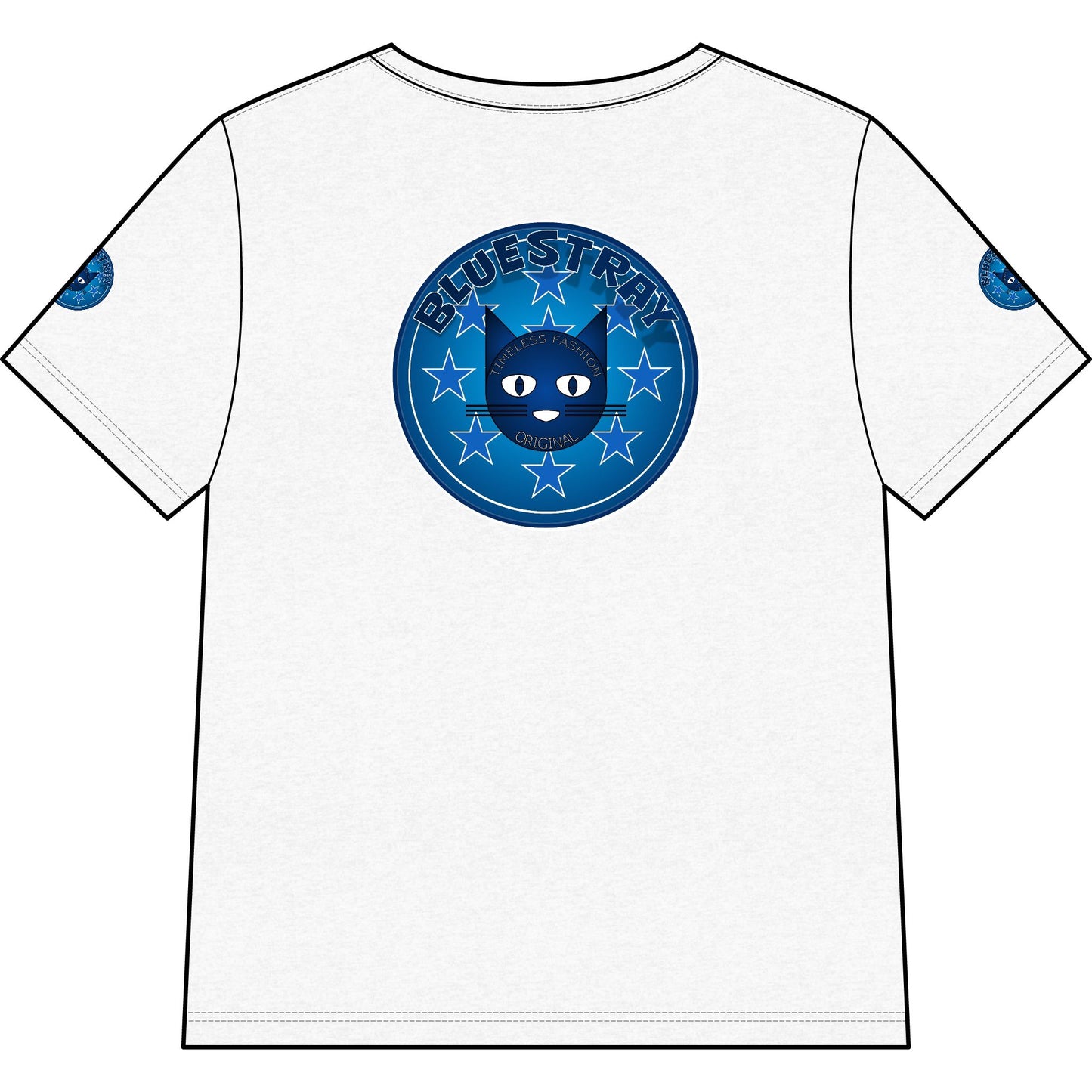Bluestray Cat V-Neck Tee — Women's Graphic Cat Shirt